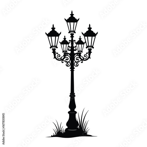 street lantern vector