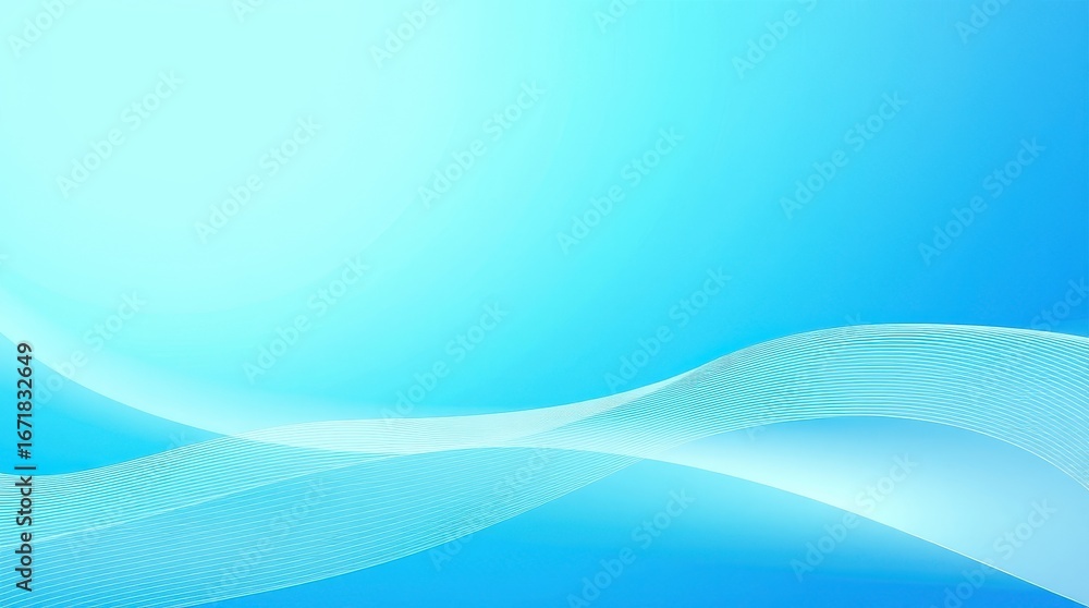 Naklejka premium Abstract White And Blue Gradient Background With Curved White Lines Ideal For Digital Design
