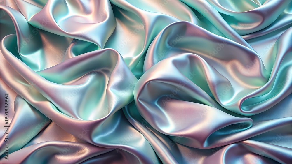Obraz premium Glossy Pastel Satin with Elegant Creases Luxury D