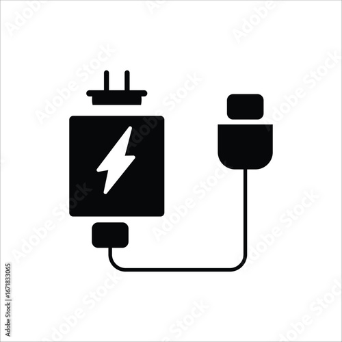 charger icons. simple solid vector