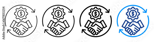 Business Operations Icon Different Style Outline Collection Set