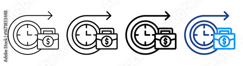 Future Business Icon Different Style Outline Collection Set