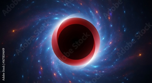 Cosmic vortex: Abstract black hole art with swirling stardust nebula
