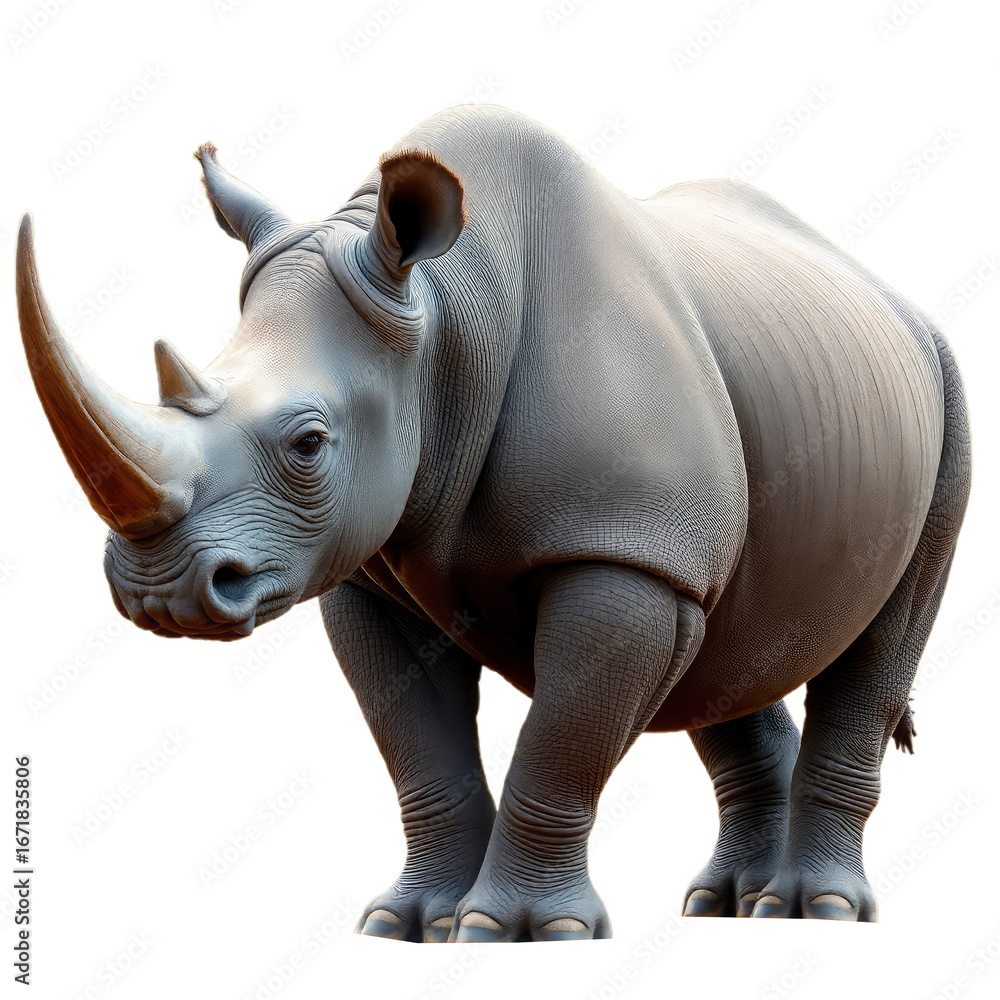 Fototapeta premium rhino with transparent background PNG and JPEG image 