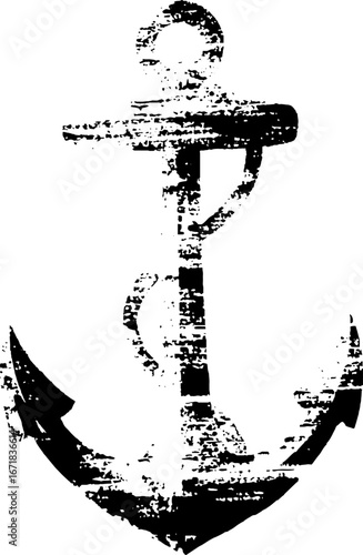 Vintage nautical anchor design in high contrast black and white for urban decor and tattoo art