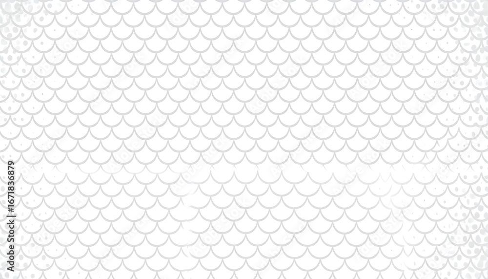 Fototapeta premium Seamless pattern of overlapping, light-grey scales on a white background