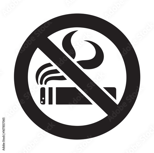 Stop Smoking Prohibition Sign Isolated on White Background