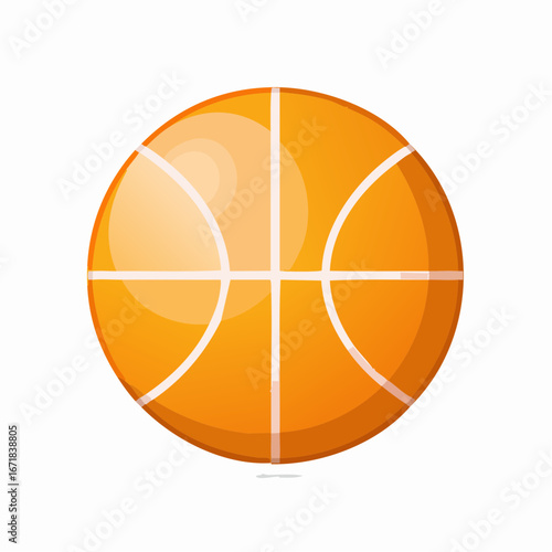 Vibrant Orange Basketball Illustration Sports and Recreation Icon