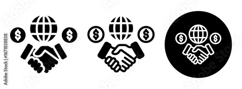 Business Partnership Icon Collection Glyph & Mixed Style