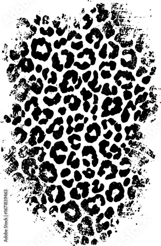 High contrast black and white animal print stencil for urban design and crafting