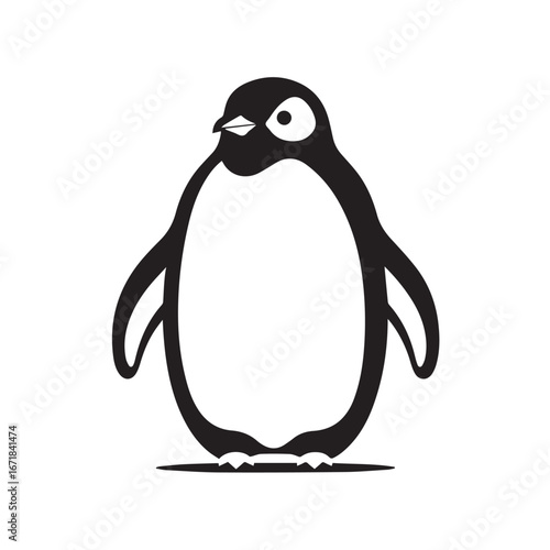 Vector art of cute cartoon penguin standing