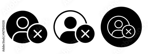 Ban User Icon Collection Glyph & Mixed Style