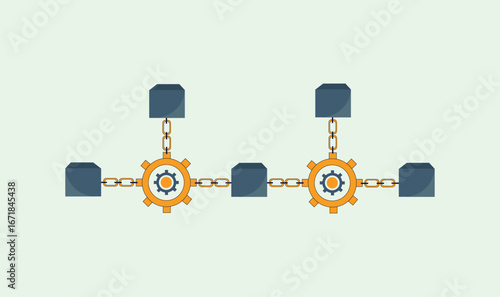 Block chain vector illustration