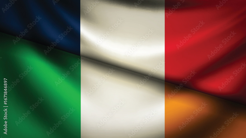 Obraz premium ireland and france flag fusion design