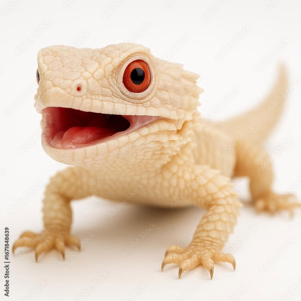 Naklejka premium Baby lizard on white background