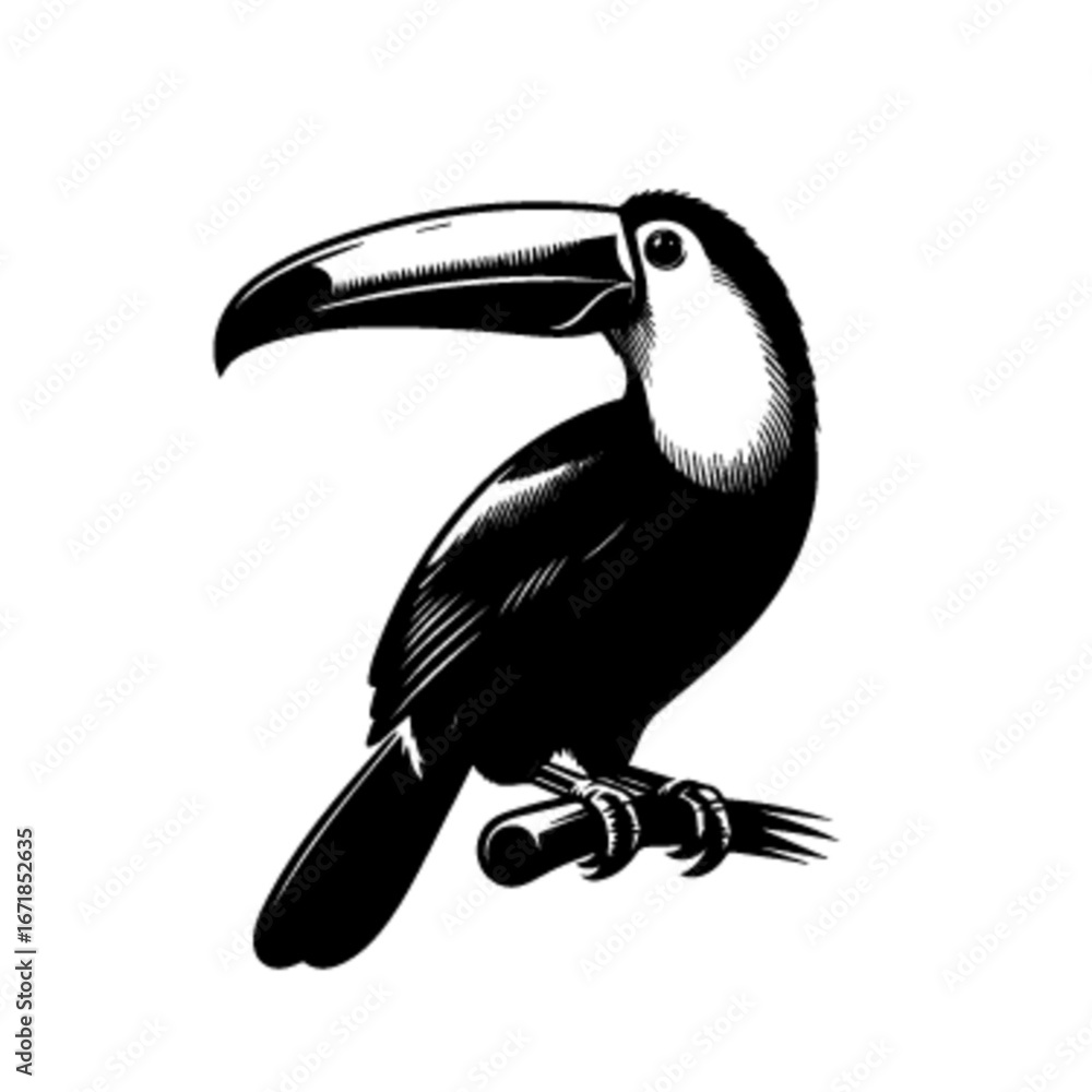 Obraz premium Rainforest Jungle Toucan Bird Vector Illustration