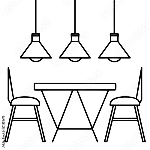 set of vector silhouettes of lamps
