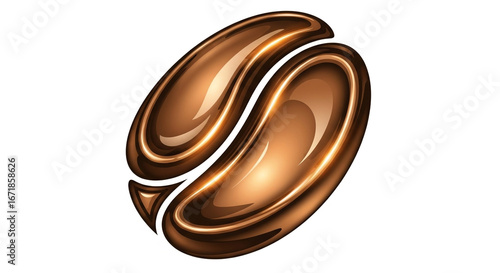 Wallpaper Mural A Glossy Realistic Brown Coffee Bean Icon with a Swirling Design Symbolizing Energy and Natural Goodness for Beverage and Cafe Branding Torontodigital.ca