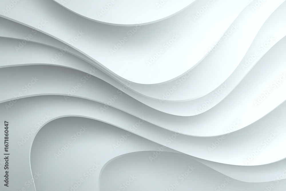 Obraz premium Abstract white wavy layers design background texture