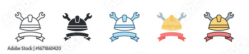 Engineering Ribbon Icon Set Multiple Style Collection