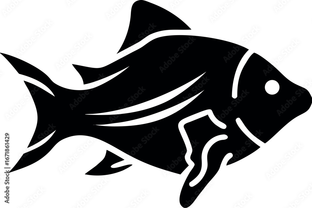 Fototapeta premium neon glowing abstract fish design futuristic vector