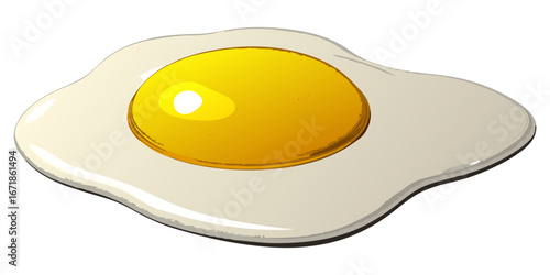 A realistic image of two sunny-side-up eggs cooking in a black cast iron skillet. The eggs have bright yellow-orange yolks and set white edges, sprinkled lightly with black pepper. The skillet sits on