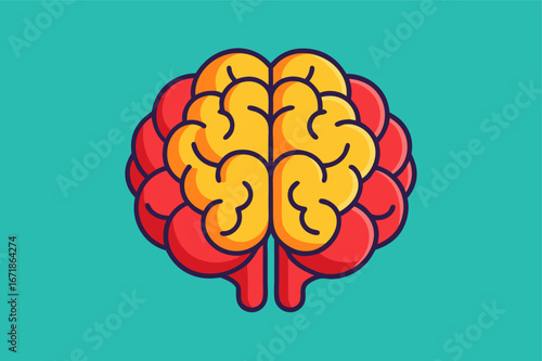 vector illustration of a colourful brain