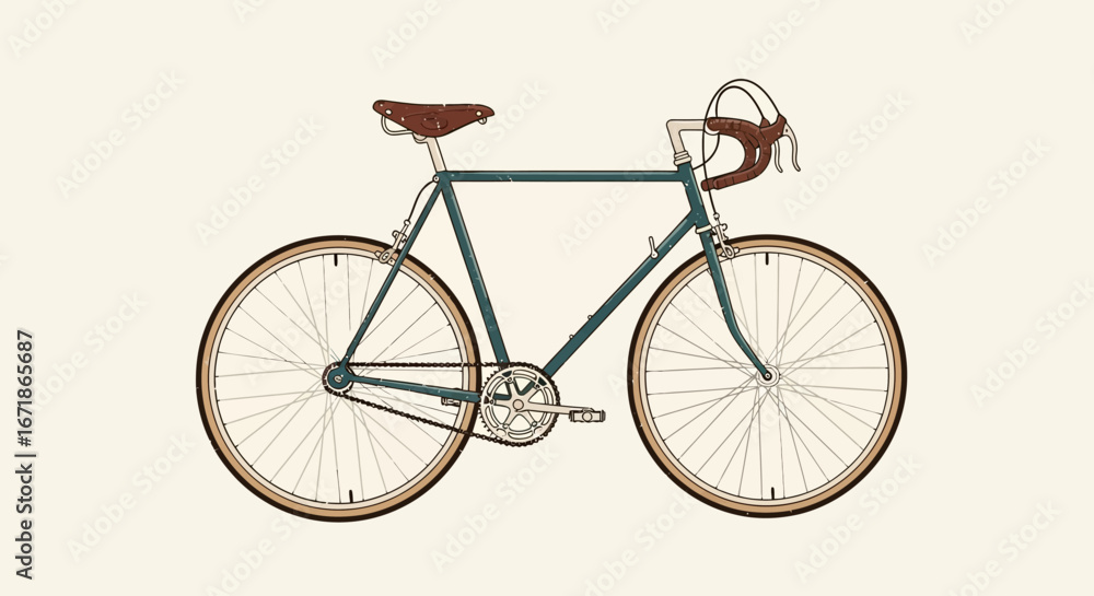 Fototapeta premium vintage bicycle vector illustration