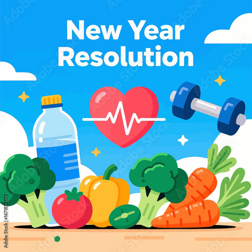 Healthy New Year Resolution with Fitness and Nutrition