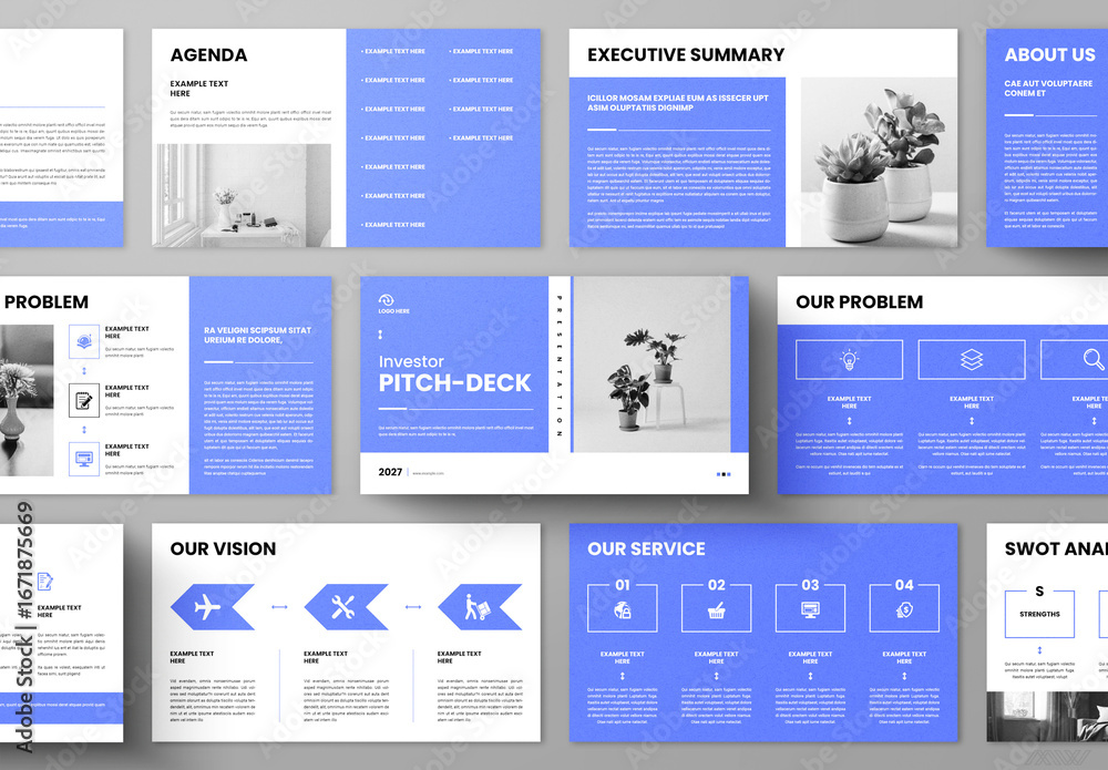 Pitch Deck Presentation Layout Stock Template | Adobe Stock