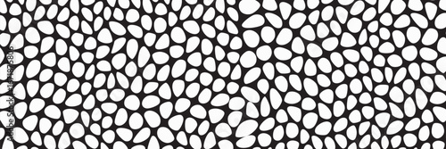 Black and white geometric seamless patterns vector set. Irregular shapes repeated backdrop for web tiles, science and interior designs. voronoi line polygonal cells template background collection
