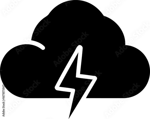 Simple cloud thunderstorm lightning bolt weather icon graphic symbol