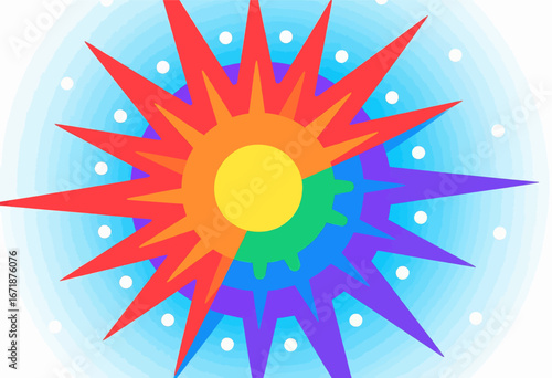 Radiant Sunburst over Snowy Landscape
