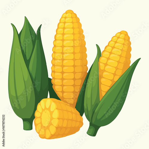 Fresh Corn on the Cob A Vibrant Illustration
