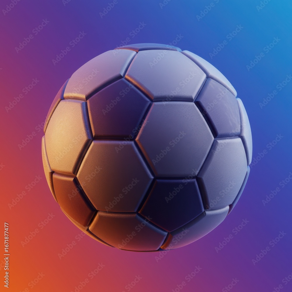 Fototapeta premium Soccer ball illustration on colorful background design element
