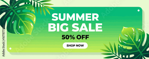 Summer Big Sale: Tropical Leaves, 50% Off, Shop Now