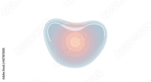 Abstract fluid gradient blob with soft glowing center on white background