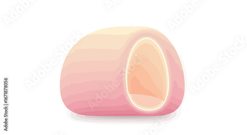 Modern minimalist futuristic pod with soft pastel gradient and subtle glow
