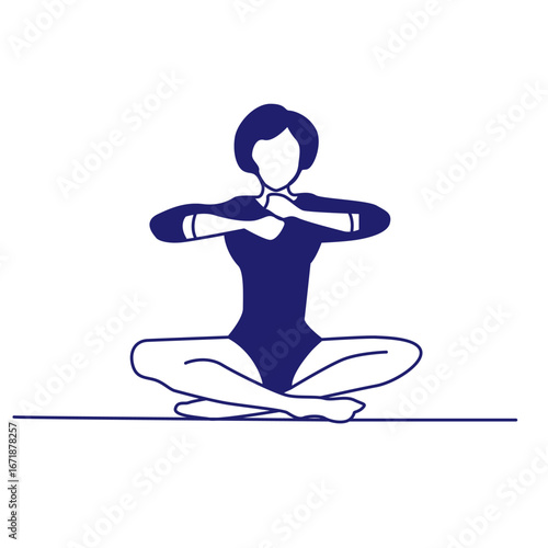 Slim sportive young woman doing yoga , fitness exercises. Healthy lifestyle. Female cartoon characters demonstrating various yoga positions isolated on white background - Vector .Eps 10. Vector illust