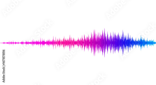 Colorful gradient sound wave on white background for audio visualization