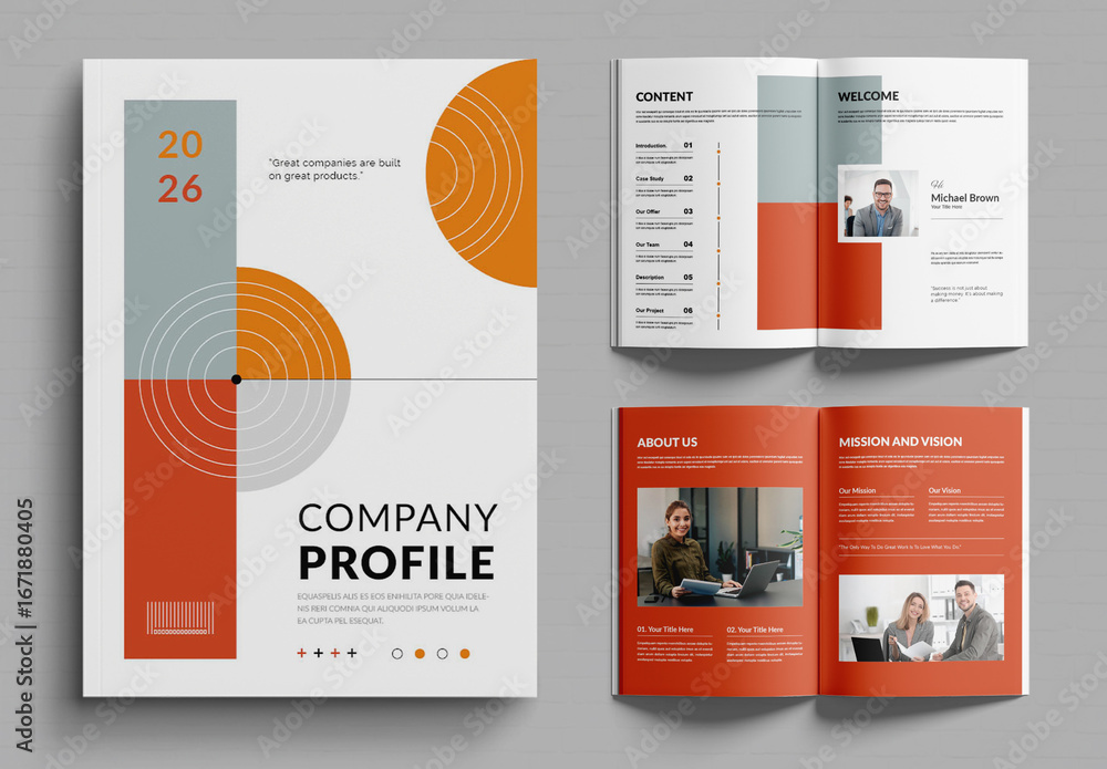 Company Profile Design Layout Stock Template | Adobe Stock