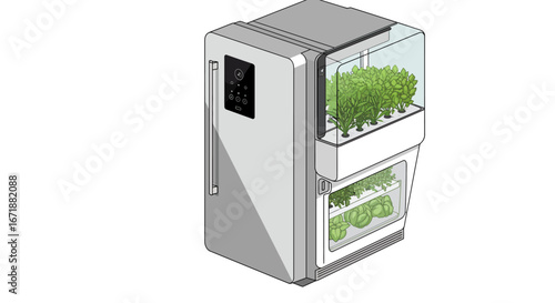 Modern indoor hydroponic garden appliance for smart home kitchens