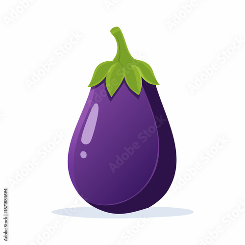Eggplant Illustration: A vibrant illustration of a fresh, juicy eggplant, showcasing its smooth purple skin and verdant green stem, a culinary delight.