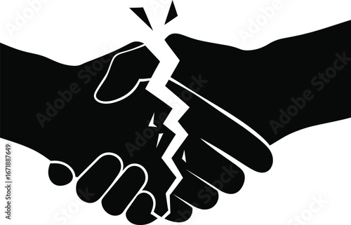Broken handshake concept illustration business deal failure art