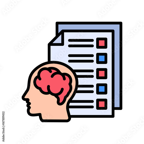 Psychological Testing lineal color icon