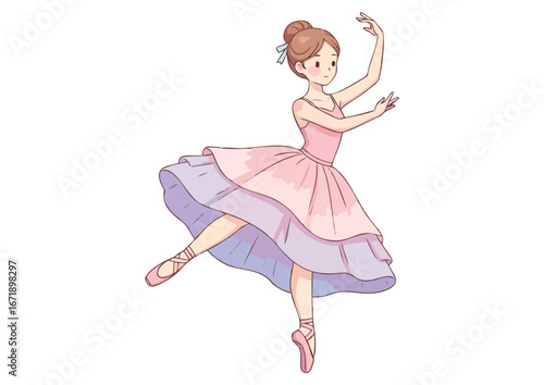Ballet dancer performing gracefully in a pink tutu