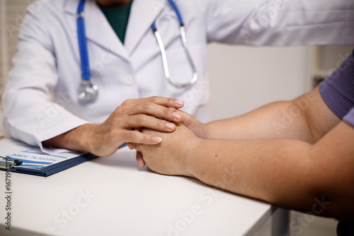 overweight Asian woman consults with a health expert in a private office, discussing wellness, lifestyle changes, and medical advice. The scene reflects guidance, support