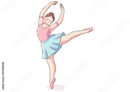 Ballet dancer performing gracefully in a pink tutu