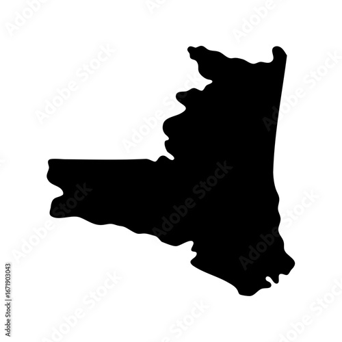 Silhouette of a Geographic Land Area Depicting a Region or State