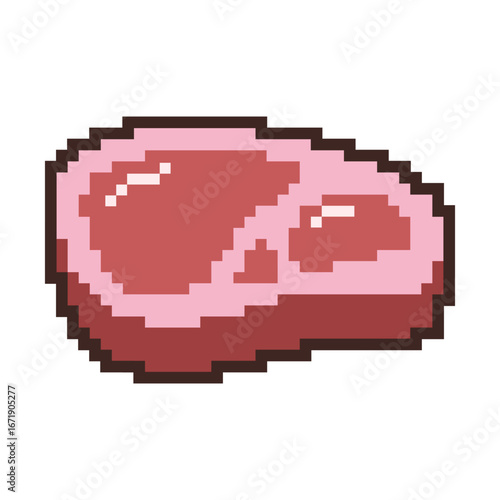 Pixel art Illustration of Steak Meat